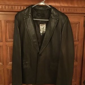 BCBGMaxAzria Black Leather Blazer - Brand New - Size 12